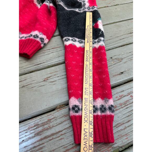 vintage WOOLRICH mallard ducks red sweater sz s wool hunting equestrian knit - Picture 4 of 16